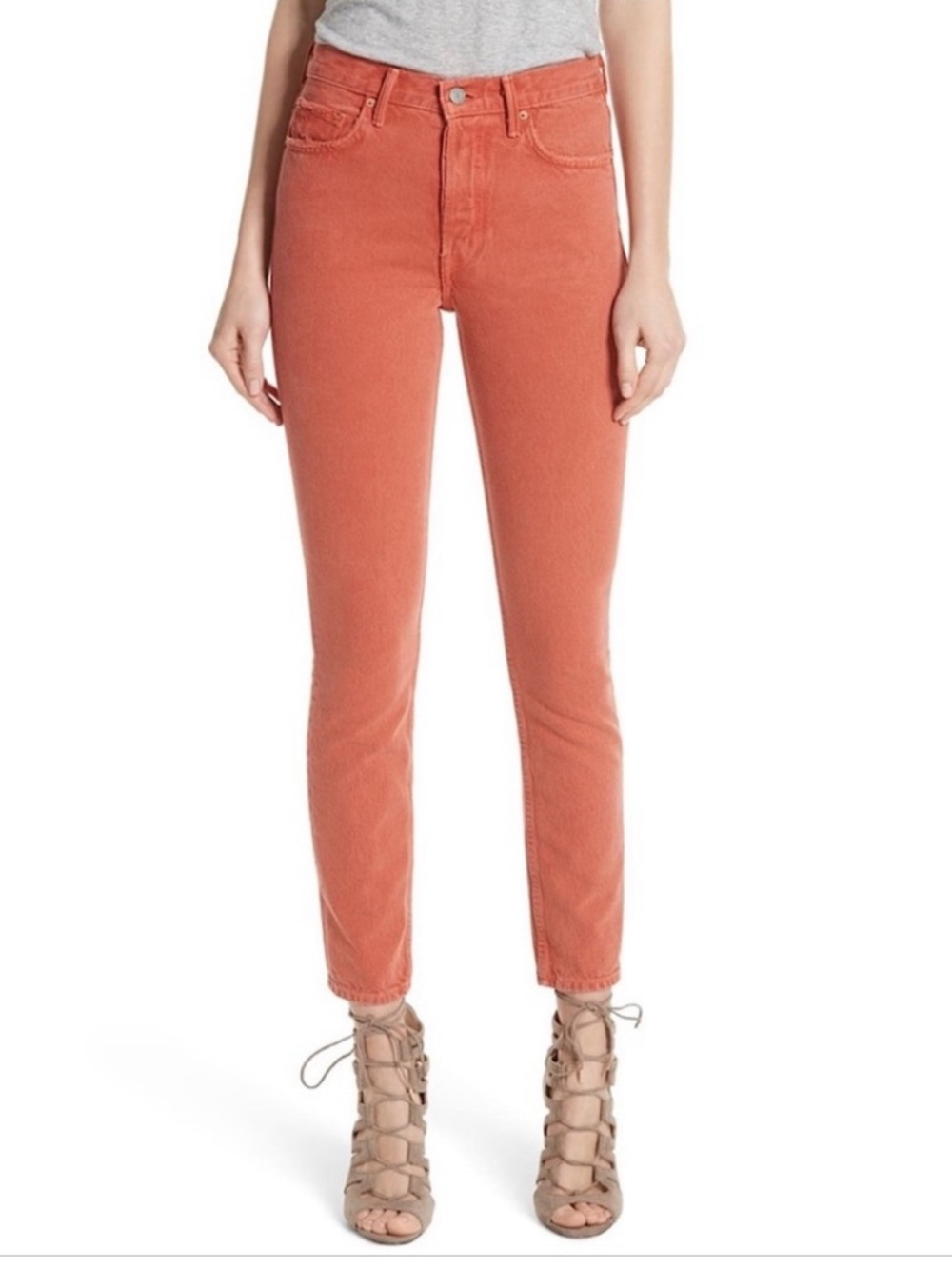 GRLFRND Karolina High Waist Skinny Jeans Orange Size 28 100% Cotton